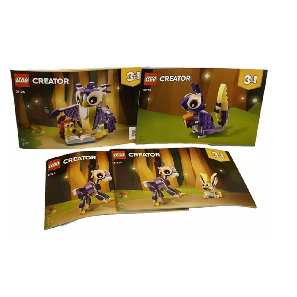 4 Lego Creators Manual ONLY 31125 Alternative Build 3 in 1 - Owl, Squirel 2 Deer